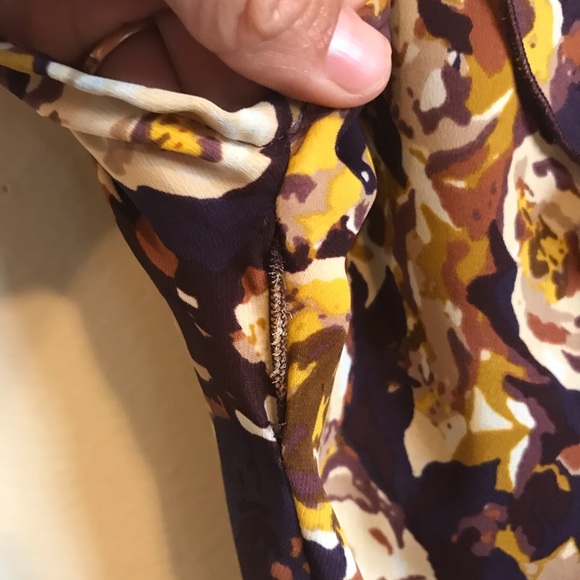 Land's End Purple Floral Georgette Ruffle - Picture 8 of 8